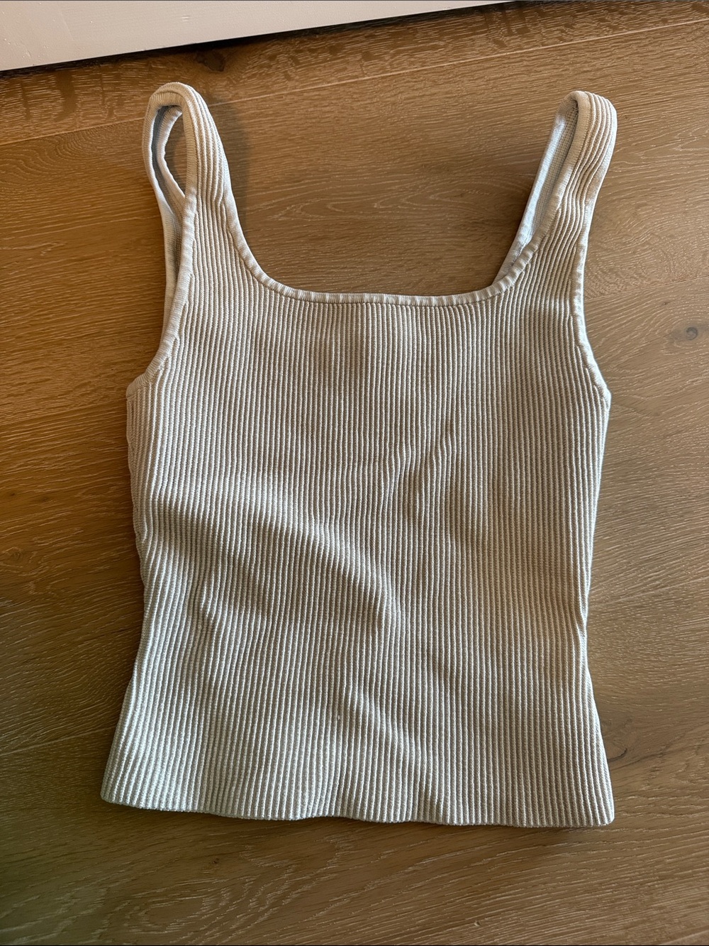 Babaton Aritzia Ribbed Square-Neck Tank Top - Cream